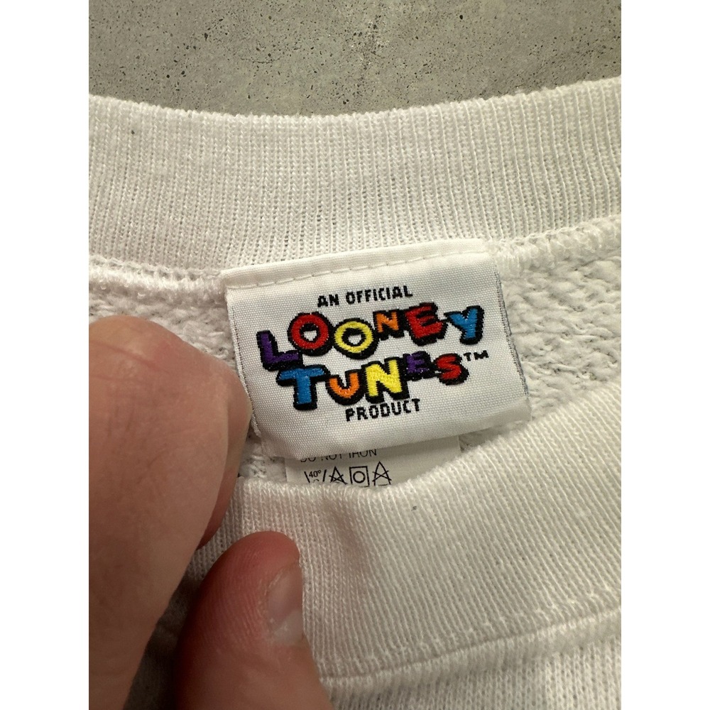 Vintage 1995 Looney Tunes Tweety Bird Sweatshirt White Jerry Leigh XL USA Made - Picture 5 of 9